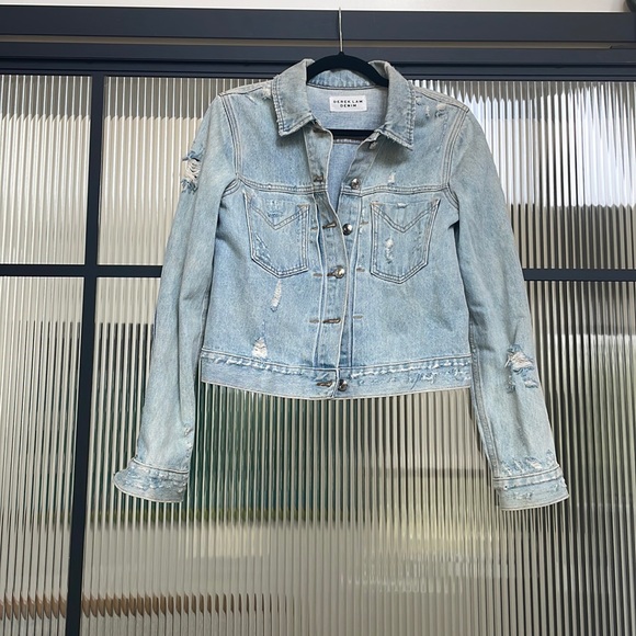 Derek Lam Nico Distressed Crop Jean Jacket, Small - Picture 4 of 6